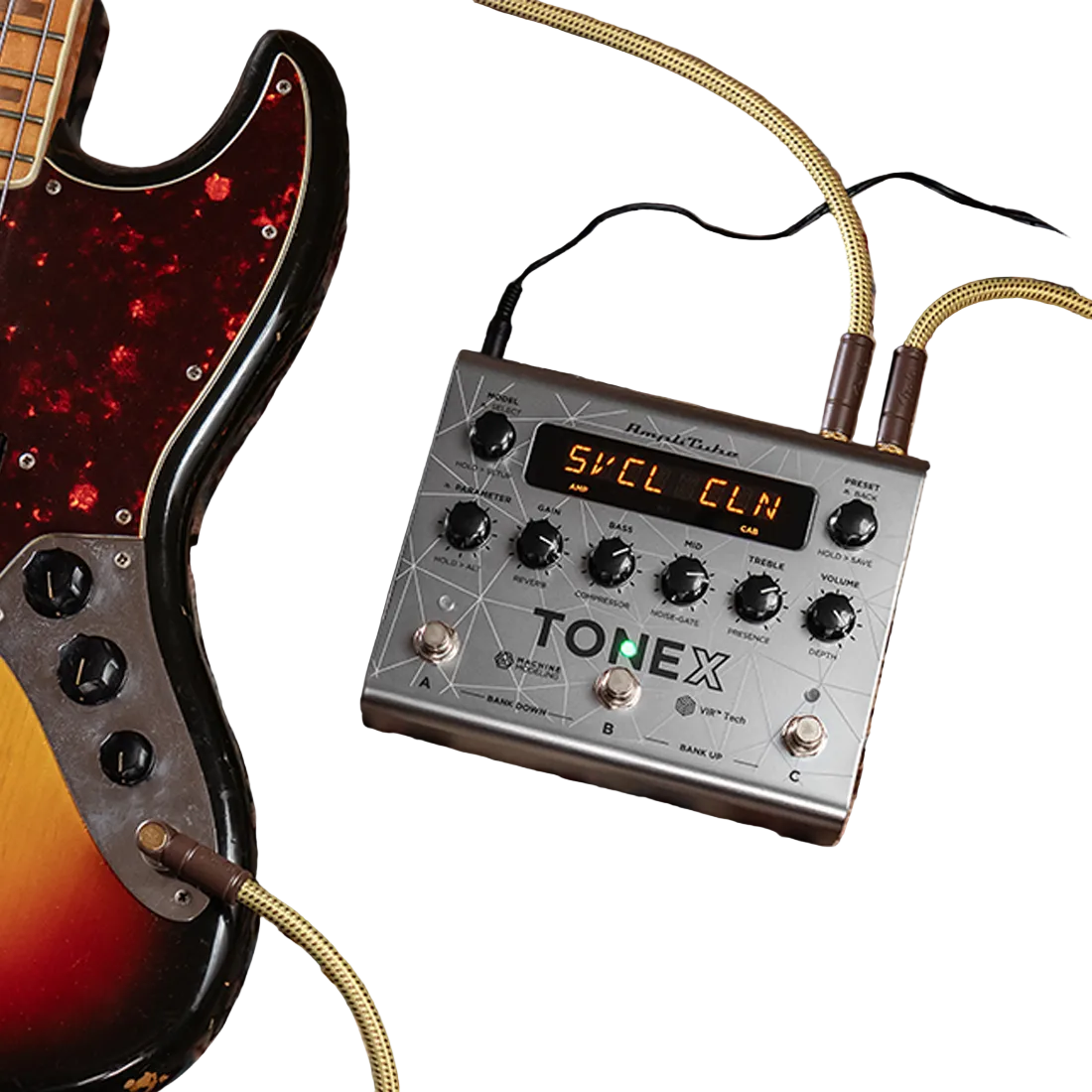 IK Multimedia TONEX Pedal Bass Edition Amp Modeler with 150 Tone Models - Silver