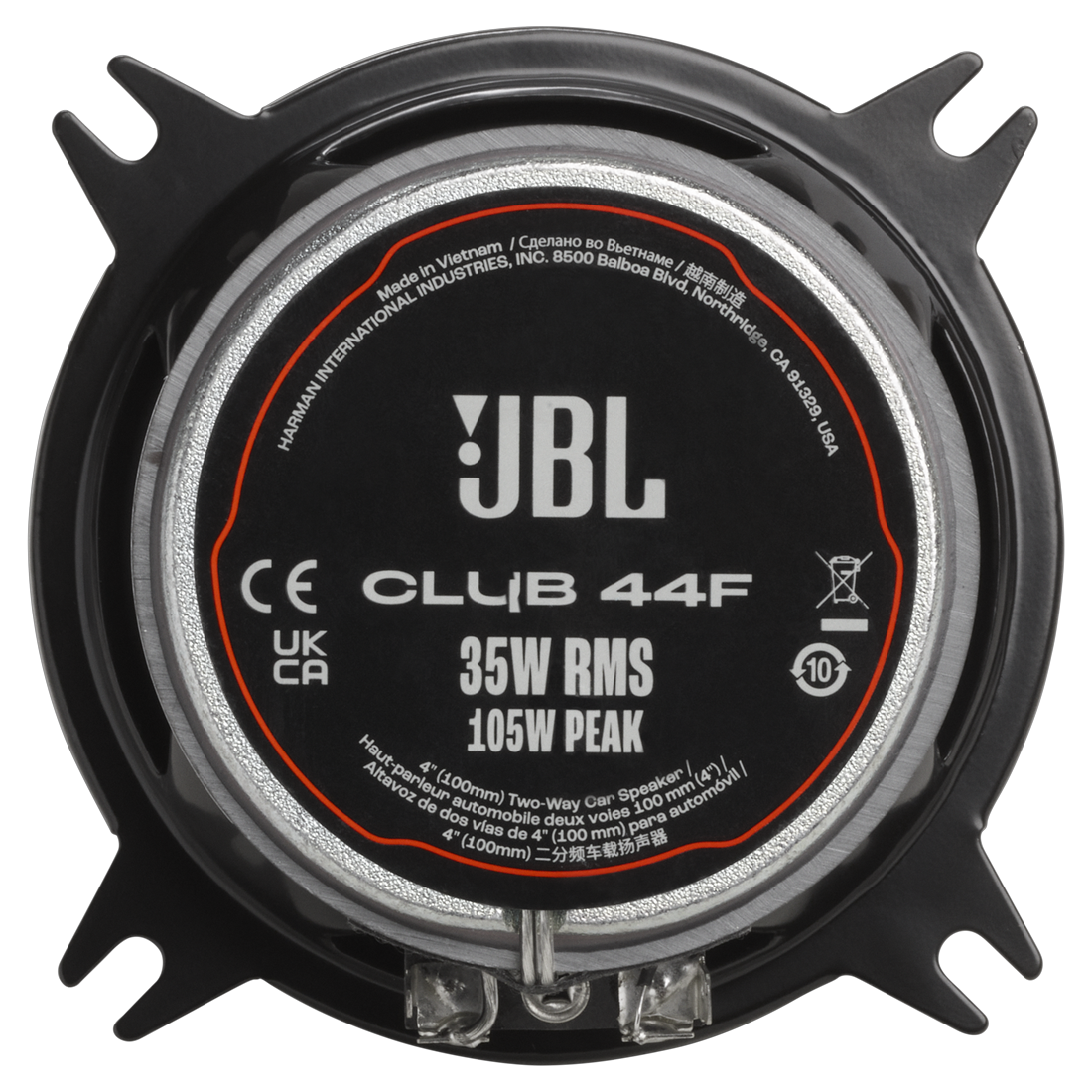 JBL Club 44F 4" 2-Way Coaxial Car Speakers with Silk-Dome Tweeters - Pair