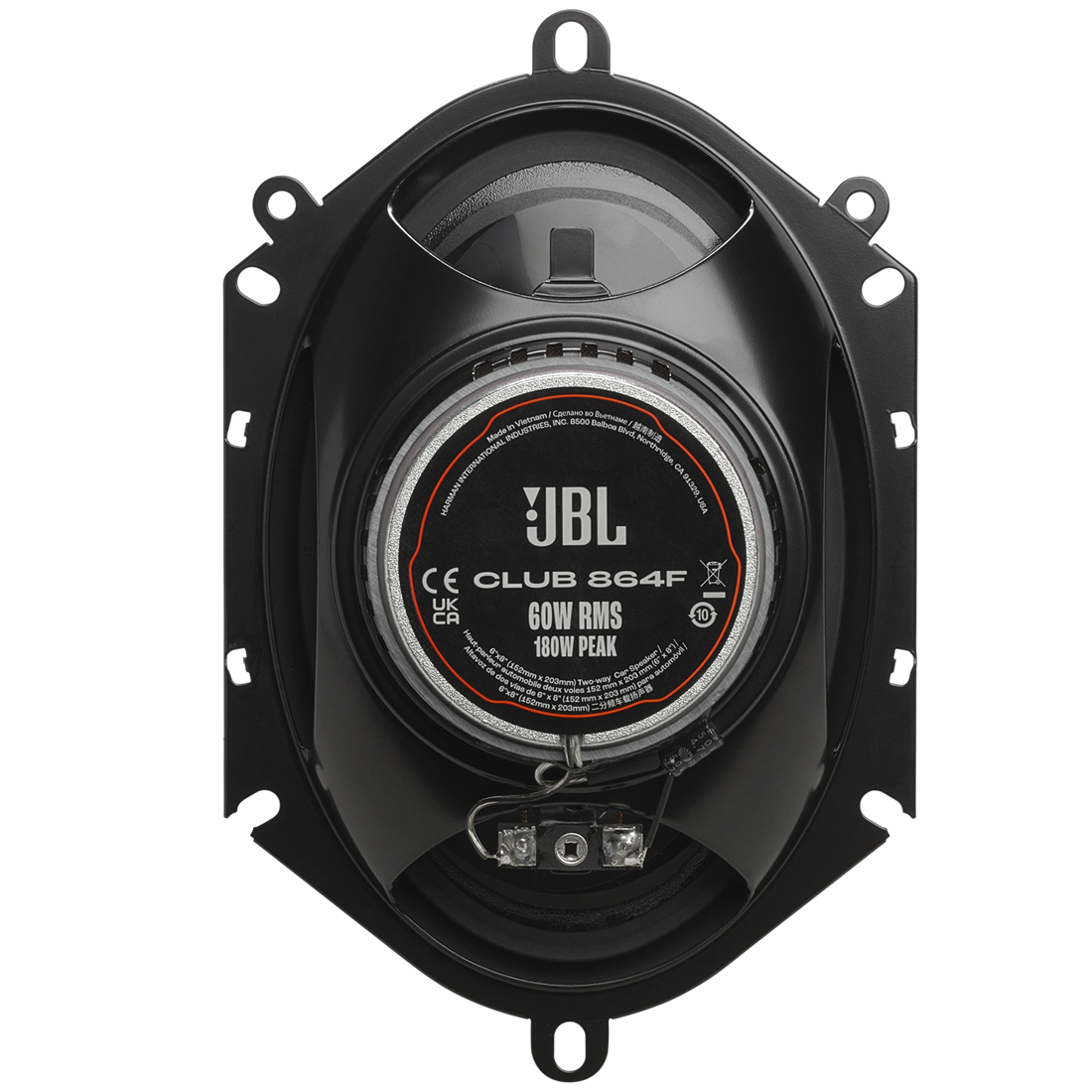 JBL Club 864F 6x8" 2-Way Coaxial Car Speakers with Plus One Woofers - Pair