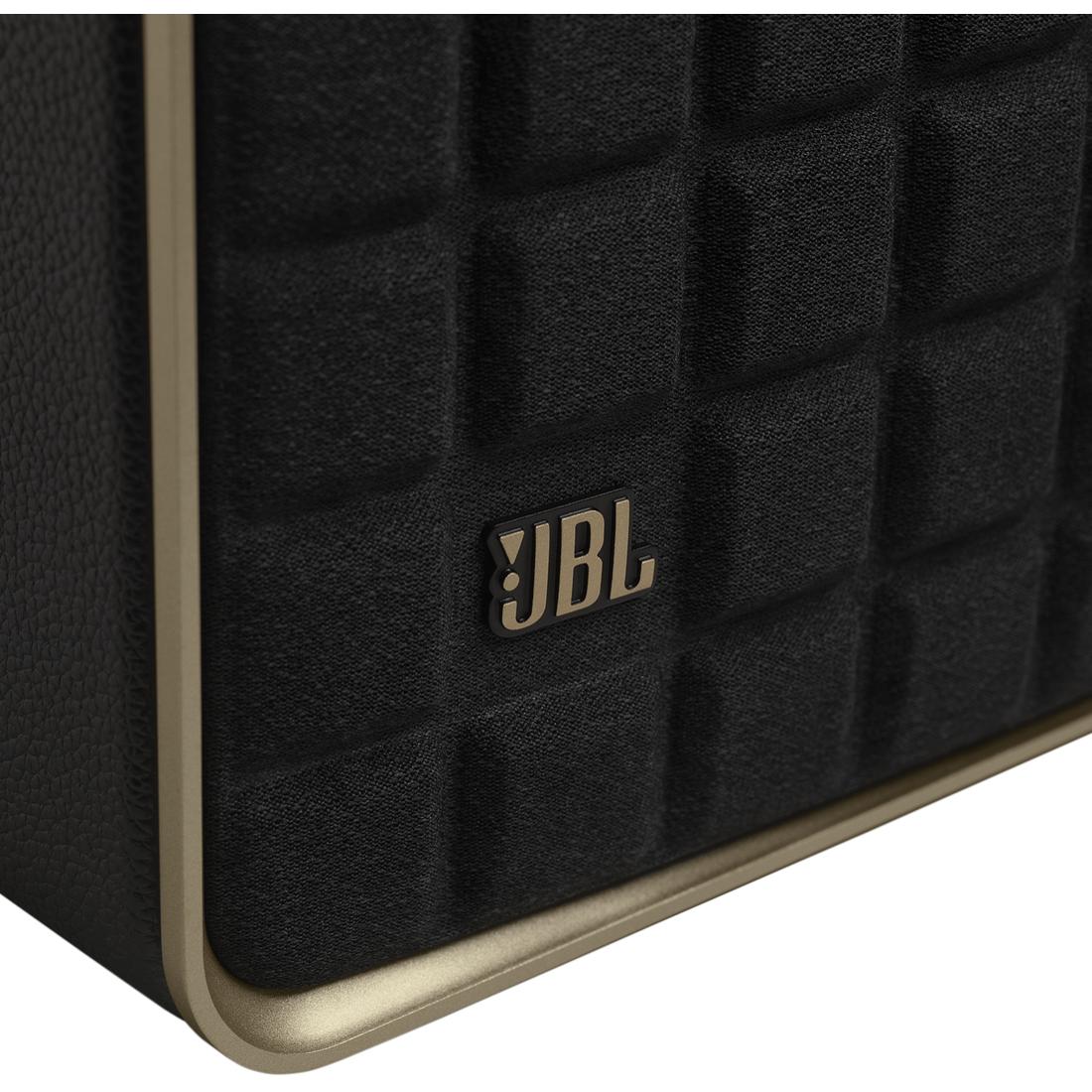 Close-up of a JBL Authentics 300 speaker with Quadrex grille