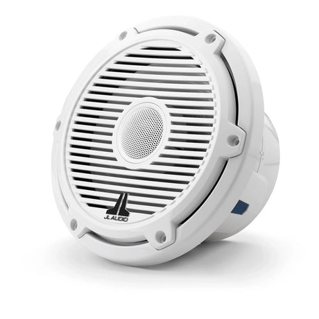 JL Audio M6-770X-C-3Gw 7.7" Marine Coaxial Speakers with Gloss White Classic Grille and Mesh Tweeter - Pair - #93688