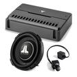 JL Audio RD500/1 1 Ch. Amplifier – #98618 | 12TW3-D4 12" Subwoofer - #92185 | RBC-1 Bass Remote Control – #98015 - Bundle