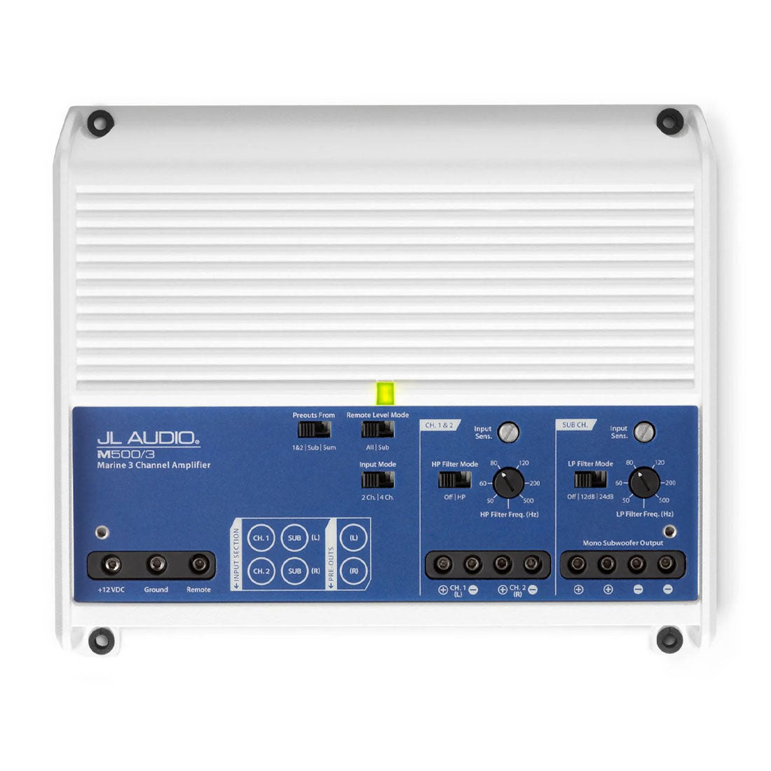 JL Audio M500/3 500 W 3 Channel Class D Marine System Amplifier - #98277