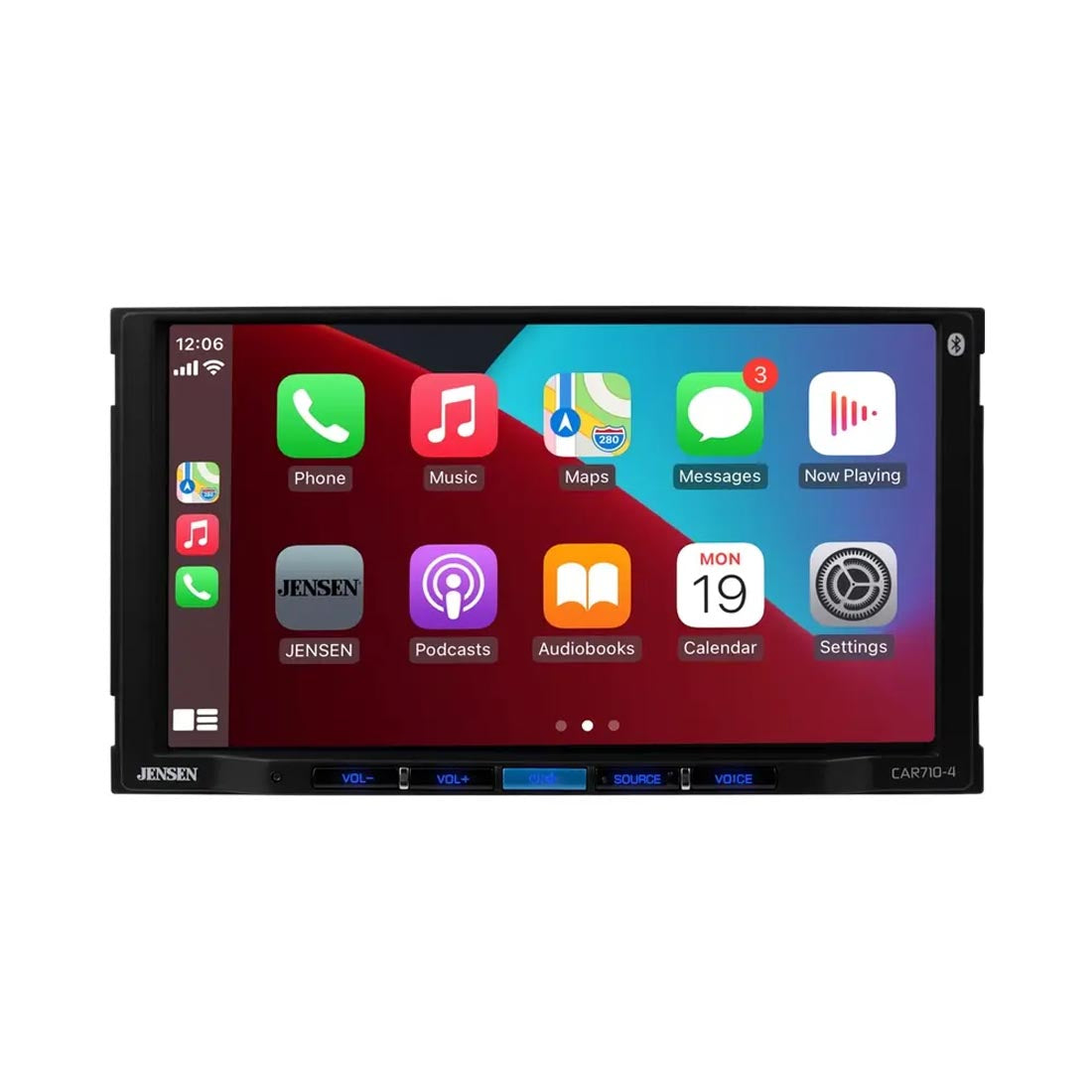 Jensen CAR710-4 7" Double DIN Digital Mechless Multimedia Receiver with Apple CarPlay and Android Auto