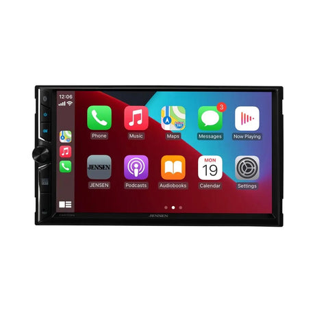 Jensen CAR723W 7" Double DIN Digital Mechless Multimedia Receiver with Apple CarPlay and Android Auto