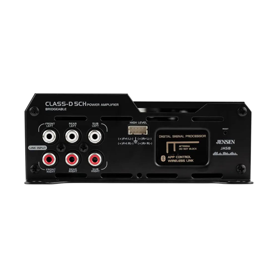 Jensen JA5B Compact Class D 5-Channel Car Amplifier with Bluetooth App Control