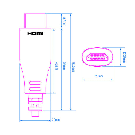 Key Digital KDAOCH164P Plenum Active Optical HDMI Cable - 164FT