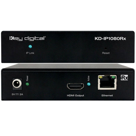 Key Digital KDIP1080RX HDMI over IP with POE (Rx) Receiver with Redundant Power Connection