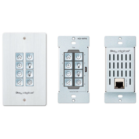 Key Digtal KDWP8 8 Button Web UI Programmable IP Control Wall Plate Keypad with PoE
