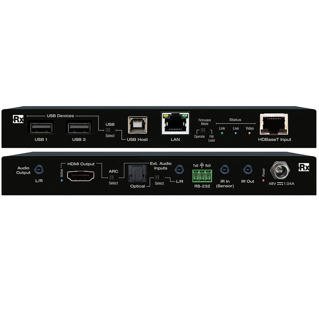 Key Digital KDX100MRX 4K/18G HDBaseT Rx with USB 2.0 KVM (Receiver Onl