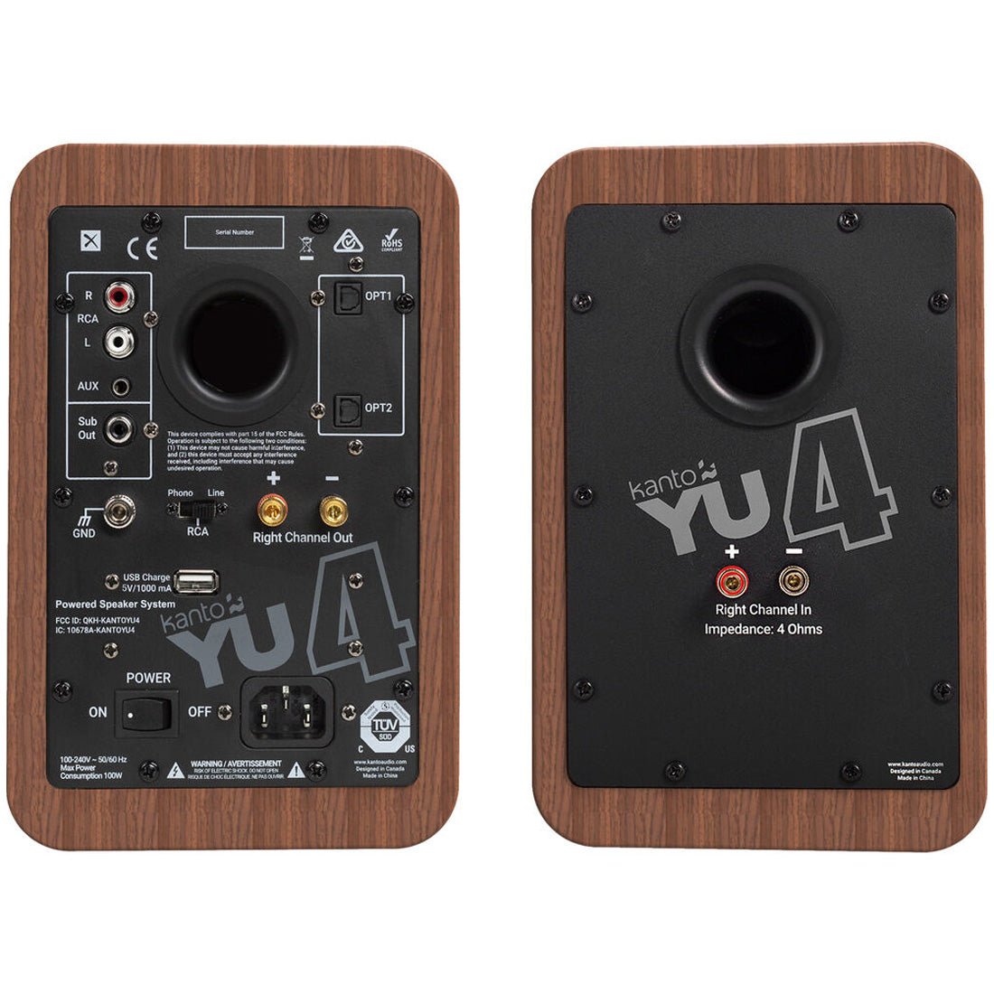 Kanto YU4WALNUT YU4 Powered Desktop Speakers