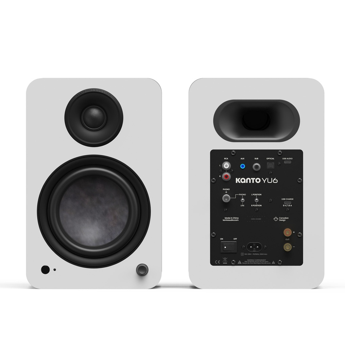 Kanto YU6 2nd Generation 200W Powered Bookshelf Speakers with USB-C - Pair