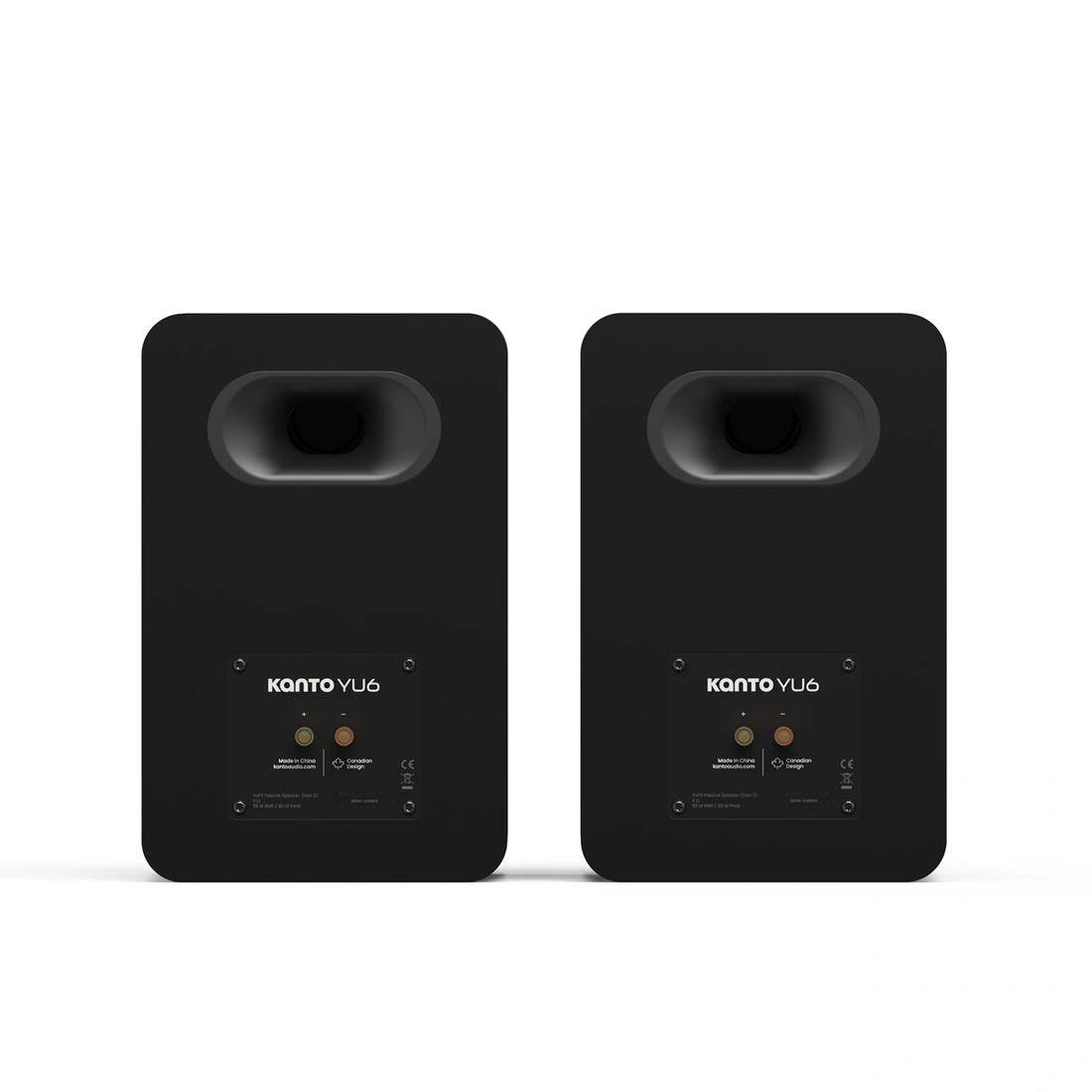 Kanto YU6 Passive (2nd Gen) Bookshelf Speakers with 5.25" Woofers - Black - Pair