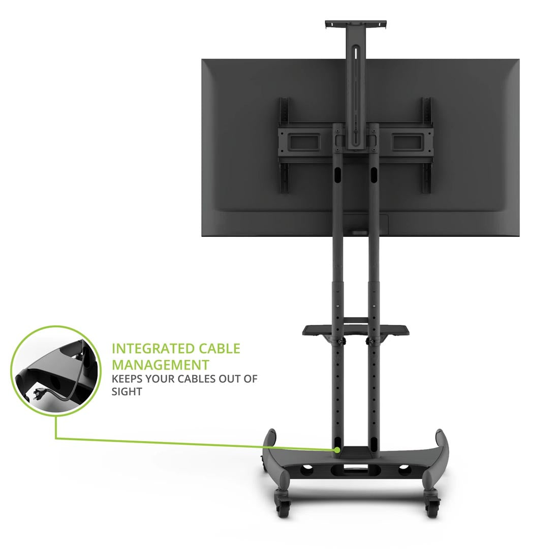 Kanto MTM65PL Rolling TV Cart with Height Adjustment for 37" - 65" TVs