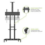 Kanto MTM86PL Rolling TV Cart with Height Adjustment for 55" - 86" TVs