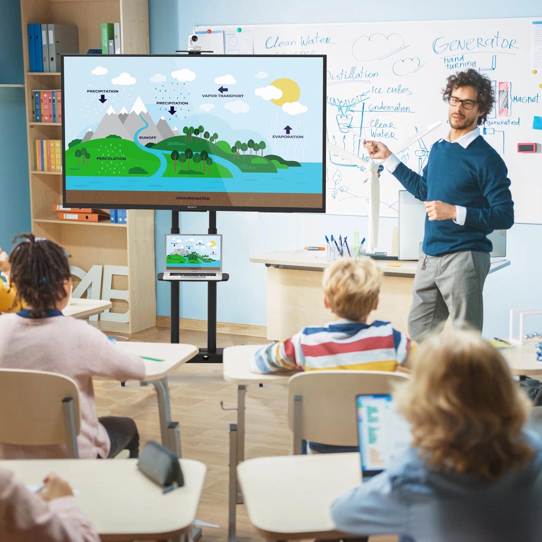 Kanto MTM86PL Rolling TV Cart with Height Adjustment for 55" - 86" TVs