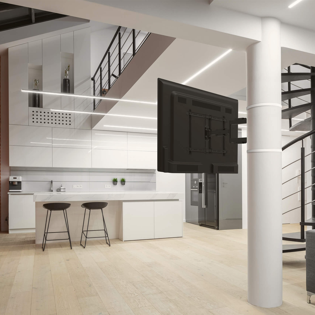 Kanto PSC350 Full Motion Column & Pillar TV Mount with No-Drill Installation
