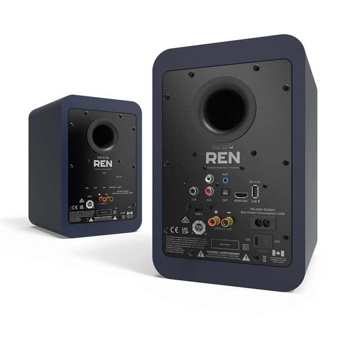 Kanto REN 100W RMS Desktop Speakers with HDMI Arc, USB-C and Bluetooth - Pair