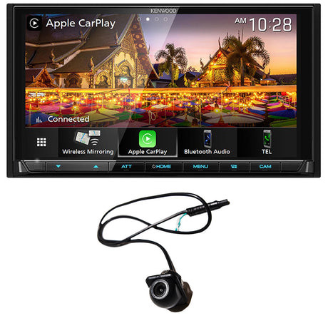 Kenwood eXcelon DMX958XR 6.8" Digital Multimedia Receiver with Bluetooth & HD Radio | EchoMaster RVC 5721 Push In Rear/Front View Backup Camera - Bundle