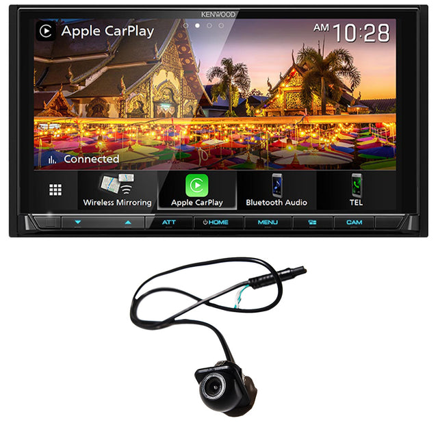 Kenwood eXcelon DMX958XR 6.8" Digital Multimedia Receiver with Bluetooth & HD Radio | EchoMaster RVC 5721 Push In Rear/Front View Backup Camera - Bundle