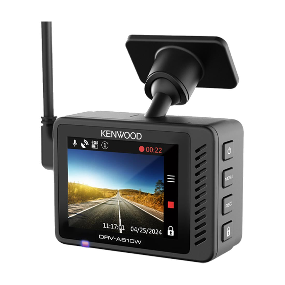 Kenwood DRV-A610WDP 2-Channel Compact 4K HD Dash Camera with 2" Display, Wi-Fi, and GPS  includes Rear-View Cam