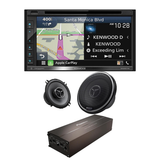Kenwood DNX577S 6.8" DVD/CD Navigation Receiver | Kenwood eXcelon KFC-X134 5.25" 2-Way Speakers | Pioneer GM-DX104 4-Channel Hi-Res Class D Mini Amplifier - Bundle