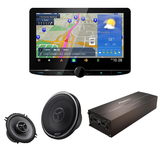 Kenwood eXcelon Reference DNR1007XR 10.1" Navigation Multimedia Receiver | KFC-X134 5.25" 2-Way Speakers | Pioneer GM-DX104 4-Channel Hi-Res Class D Mini Amplifier - Bundle