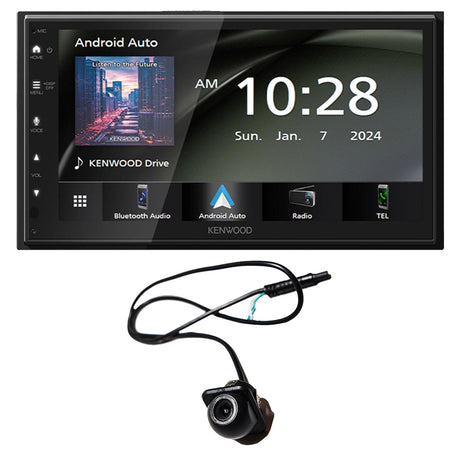 Kenwood DMX40S 6.8" Digital Multimedia Receiver | EchoMaster RVC 5721 Push In Rear/Front View Backup Camera - Bundle