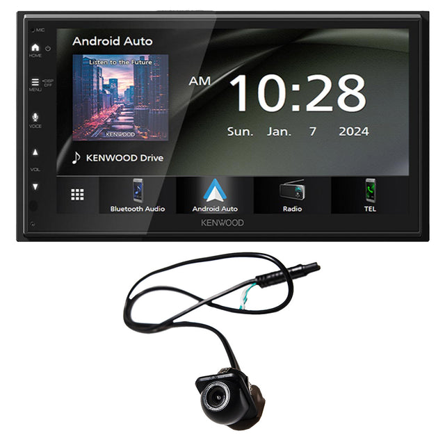 Kenwood DMX40S 6.8" Digital Multimedia Receiver | EchoMaster RVC 5721 Push In Rear/Front View Backup Camera - Bundle