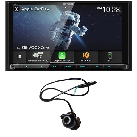 Kenwood eXcelon DDX9907XR 6.8" DVD Receiver with Bluetooth & HD Radio | EchoMaster RVC 5721 Push In Rear/Front View Backup Camera - Bundle