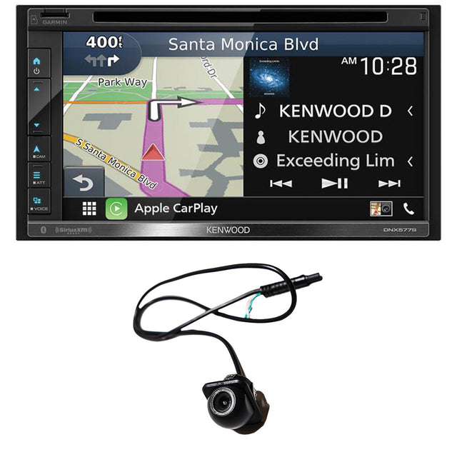 Kenwood DNX577S 6.8" DVD/CD Navigation Receiver | EchoMaster RVC 5721 Push In Rear/Front View Backup Camera - Bundle