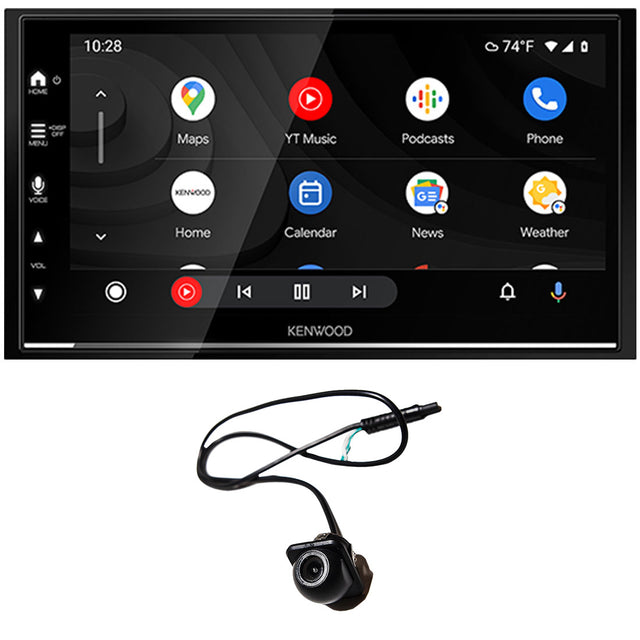 Kenwood DMX7709S 6.8" Digital Multimedia Receiver with Bluetooth | EchoMaster RVC 5721 Push In Rear/Front View Backup Camera - Bundle