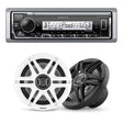 Kenwood KMR-M332BT Marine Digital Media Receiver | Clarion CMS-651 6.5" Marine Speakers - Bundle