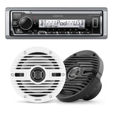Kenwood KMR-M332BT Marine Digital Media Receiver | Clarion CMS-651 Marine Speakers - Bundle