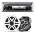 Kenwood KMR-M332BT Marine Digital Media Receiver | Clarion CMSP-651-SWG 6.5" Marine Speakers - Bundle