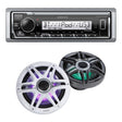 Kenwood KMR-M332BT Marine Digital Media Receiver | Clarion CMSP-771RGB-SWG Marine RGB Speakers with Sport Grilles - Bundle