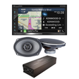 Kenwood DNX577S 6.8" DVD/CD Navigation Receiver | Kenwood eXcelon KFC-X694 Series 6x9" 2-Way Car Speakers | Pioneer GM-DX104 4-Channel Hi-Res Class D Mini Amplifier - Bundle