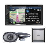 Kenwood DNX577S 6.8" DVD/CD Navigation Receiver | KAC-D3104 Class D 4-Channel Power Amplifier | Kenwood eXcelon KFC-X694 Series 6x9" 2-Way Car Speakers - Bundle