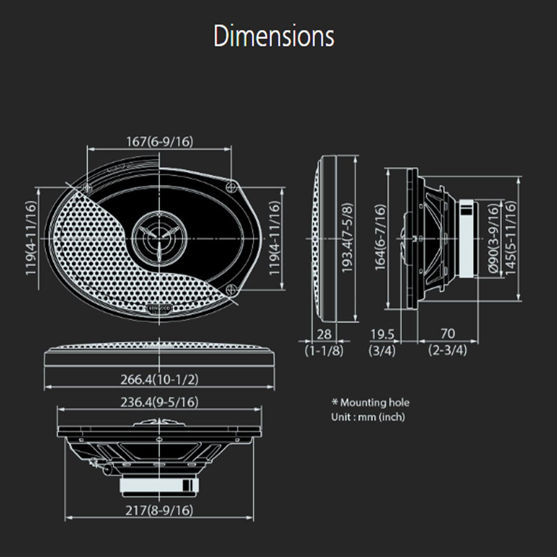 Kenwood eXcelon KFC-X695 6x9" 2-Way Speakers