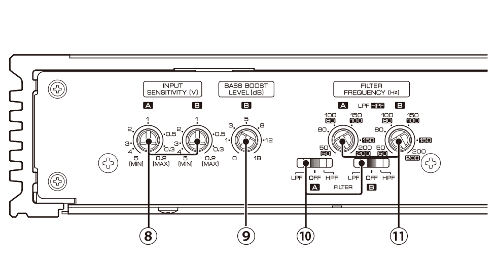 Kenwood eXcelon XM302-4 4-Channel Powersports/Marine Amplifier - 50 watts RMS x 4