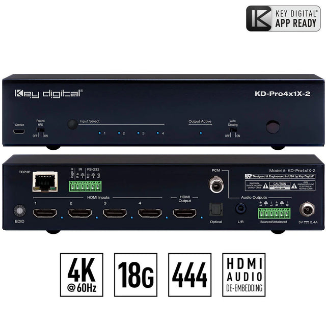 Key Digital KDPRO4X1X2 Input Pro Series HDMI Auto Switcher