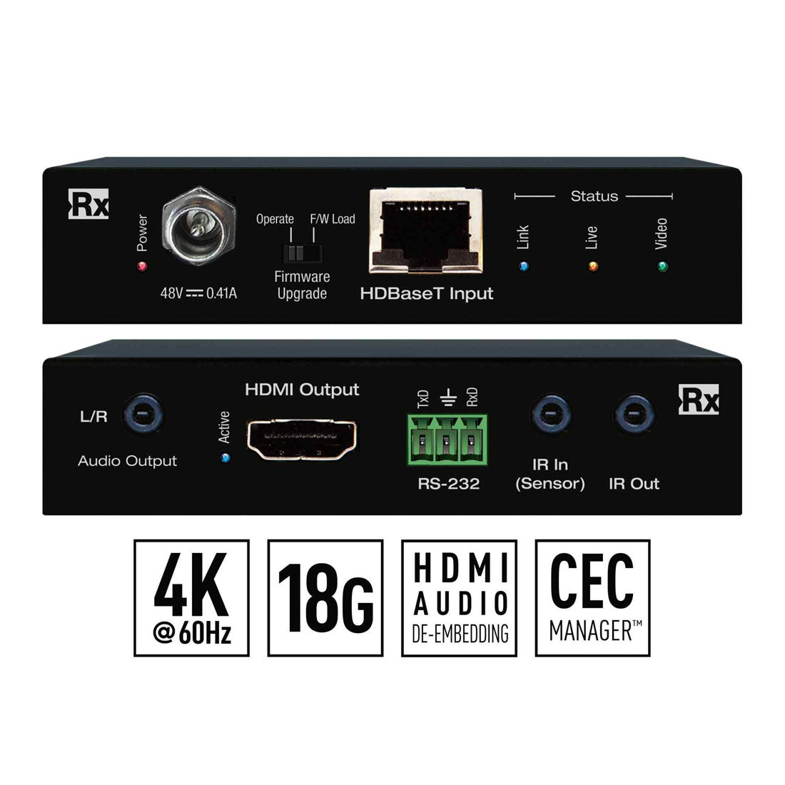 Key Digital KDX40MRX HD Base Receiver With L/R Audio De-Embed (KDX40MR ...