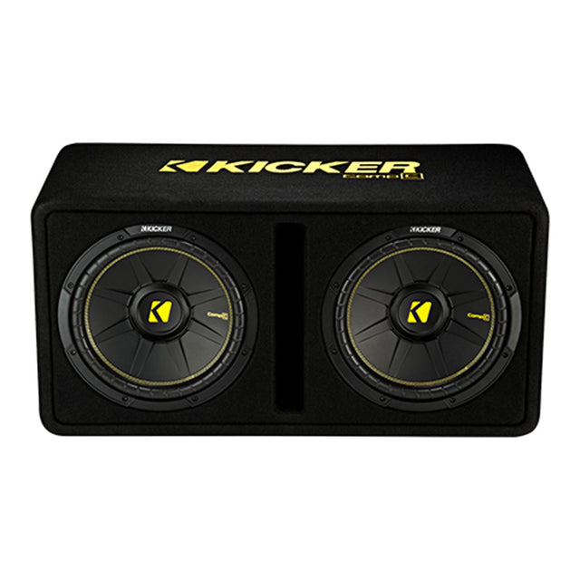  Kicker 44DCWC122 2-Ohm 600W Ported Enclosure with Dual 12" CompC Subwoofers