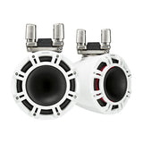 Kicker 44KMTC94W 9" Wakeboard Tower Speakers with LED Grilles and Tube-Clamp Mounting