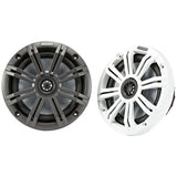 Kicker 45KM654 6.5" 4-Ohm Marine Coaxial Speakers with Charcoal and White Grilles