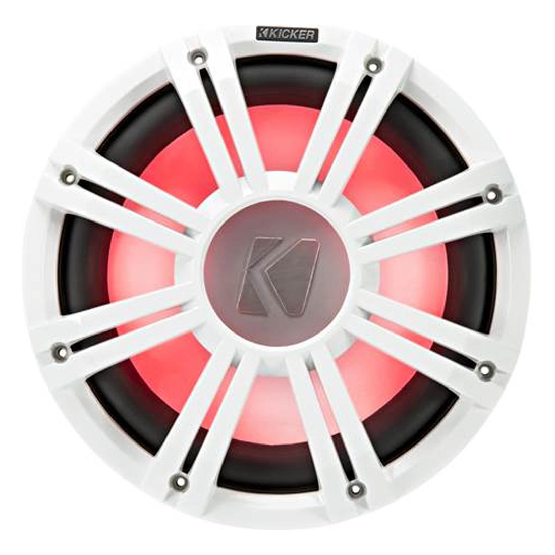 Kicker 45KMG10W 10″ LED Marine Subwoofer Grille — for KM10 and KMF10 Subs – White – Each