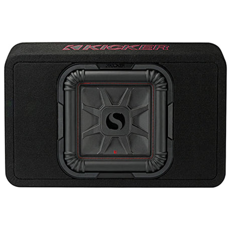 Kicker 46TL7T102 Sealed 2-Ohm Enclosure with Single 10" L7T Series Shallow-Mount Square Subwoofer
