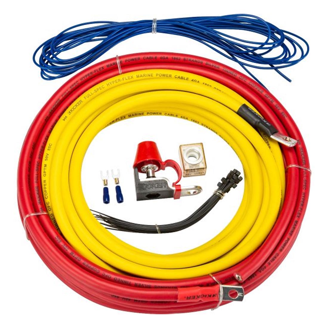 Kicker 47KMPK4 Marine-Grade 4-Gauge Amplifier Wiring Kit - Gibbys Electronic Sup