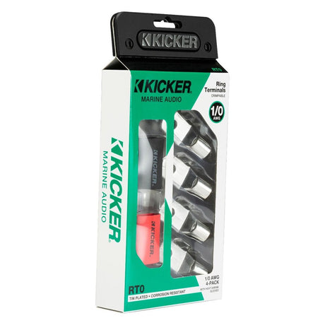 Kicker 47RT0 1/0 AWG Marine Ring Terminals - 4-Pack (47RT0)