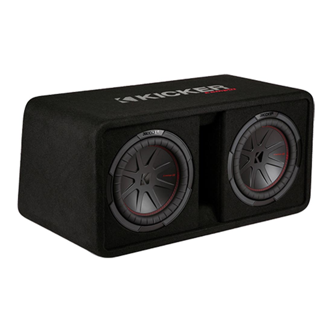 Kicker 48DCWR102 2-Ohm Ported Enclosure with Dual 10" CompR Subwoofers
